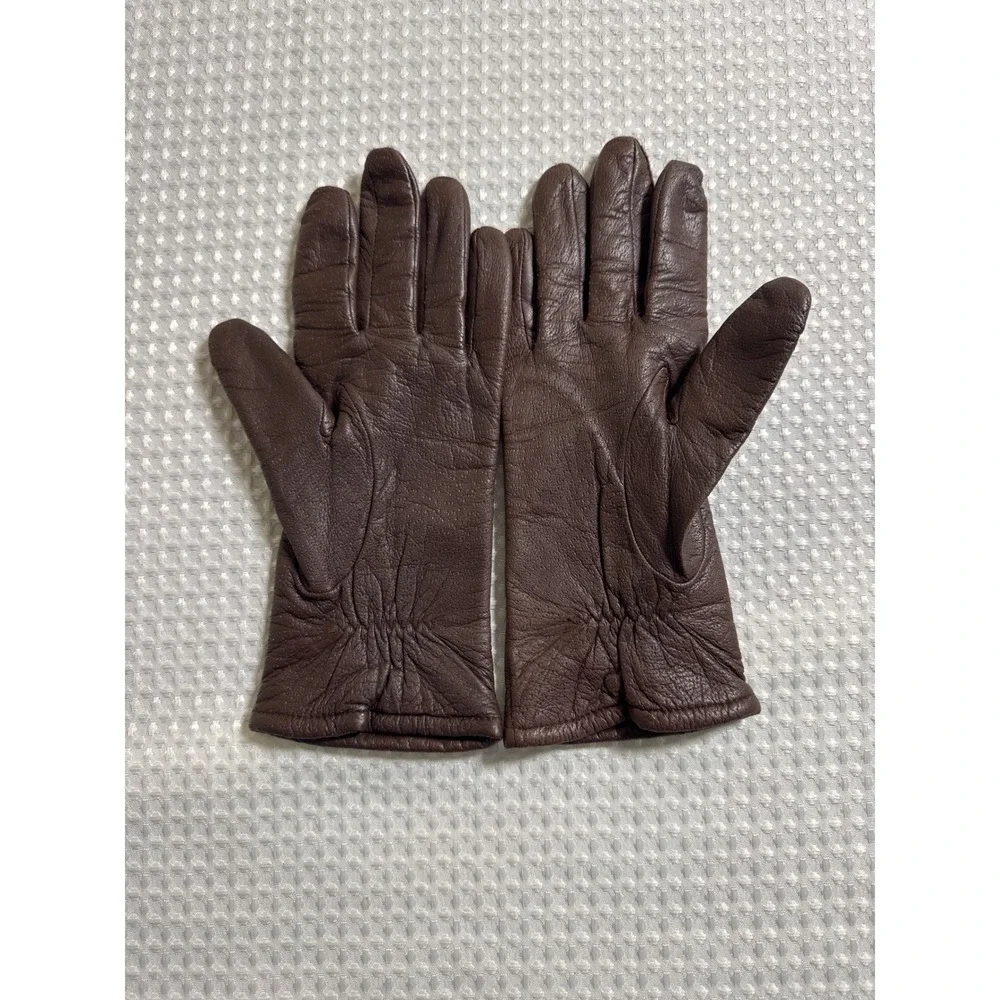 Fownes Leather Gloves Womens One Size Brown Vintage Lined Winter Classic